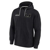 Sweat à capuche unisexe Fanatics noir Miami Hurricanes Elements en polaire super douce