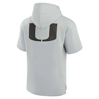 Sweat à capuche unisexe Fanatics gris Miami Hurricanes Elements en polaire super douce manches courtes