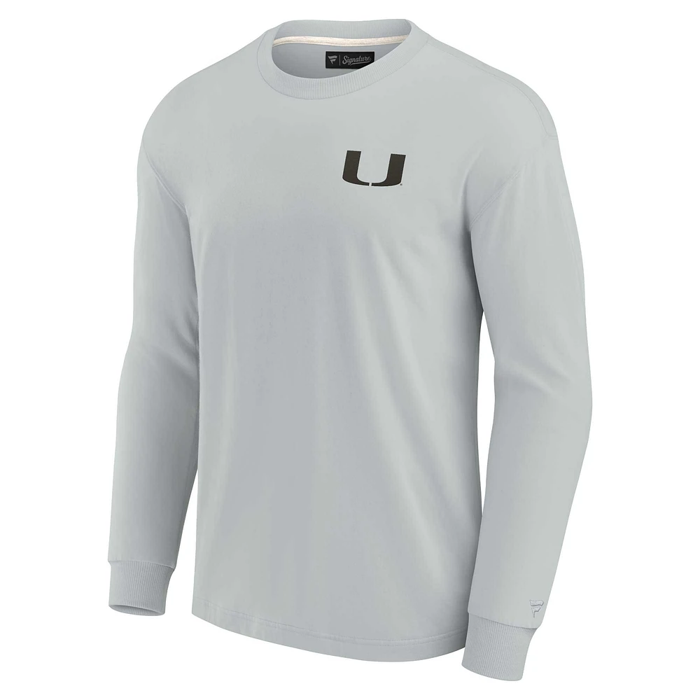 Unisex Fanatics Gray Miami Hurricanes Elements Super Soft Long Sleeve T-Shirt