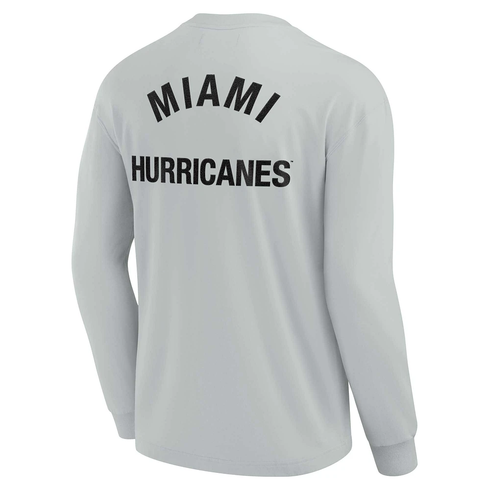 Unisex Fanatics Gray Miami Hurricanes Elements Super Soft Long Sleeve T-Shirt