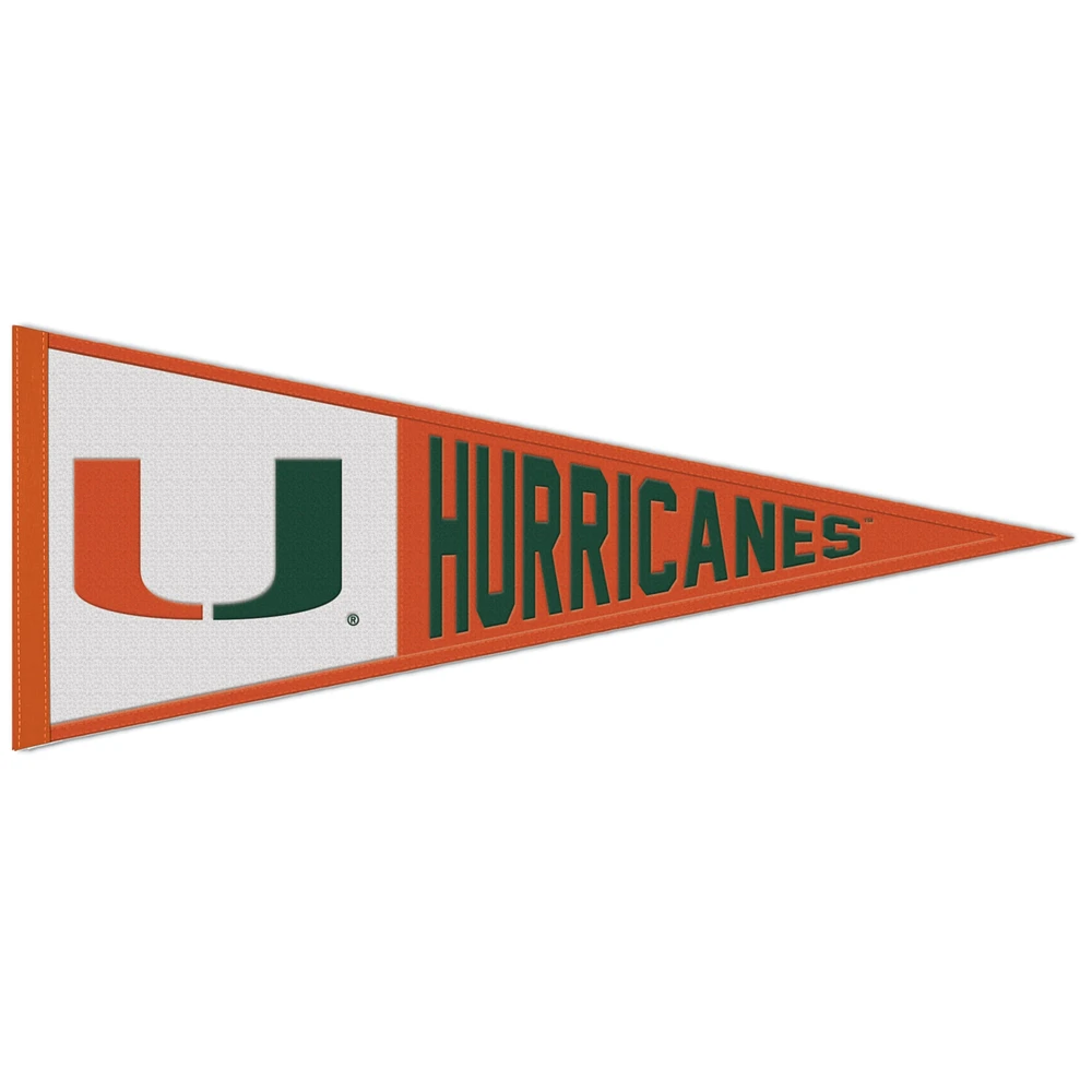 WinCraft Miami Hurricanes 13" x 32" Fanion avec logo principal en laine