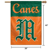 WinCraft Miami Hurricanes 28 "x 40" Bannière de maison unilatérale College Vault