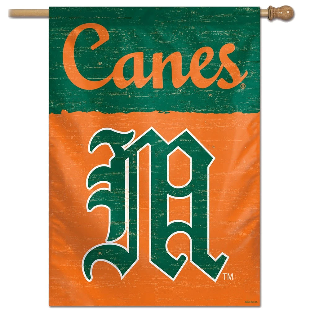 WinCraft Miami Hurricanes 28 "x 40" Bannière de maison unilatérale College Vault