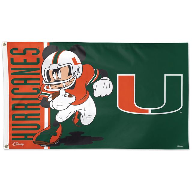 WinCraft Miami Hurricanes 3' x 5' Disney Drapeau unilatéral