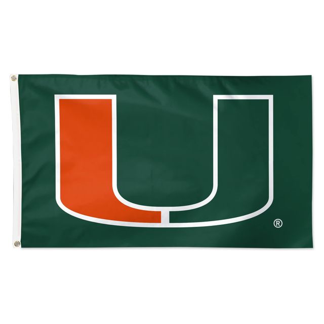 WinCraft Miami Hurricanes 3' x 5' Drapeau simple face avec logo principal