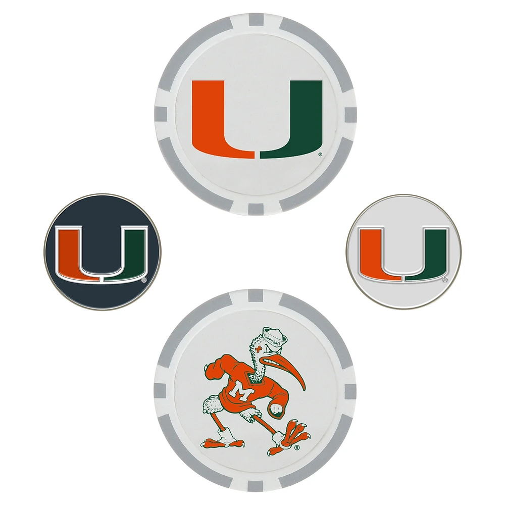 WinCraft Miami Hurricanes Lot de 4 marqueurs de balle