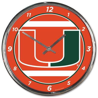 WinCraft Miami Hurricanes Chrome Wall Clock