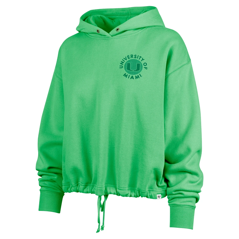 Women's '47  Green Miami Hurricanes Luminance Dot Venice Pullover Hoodie