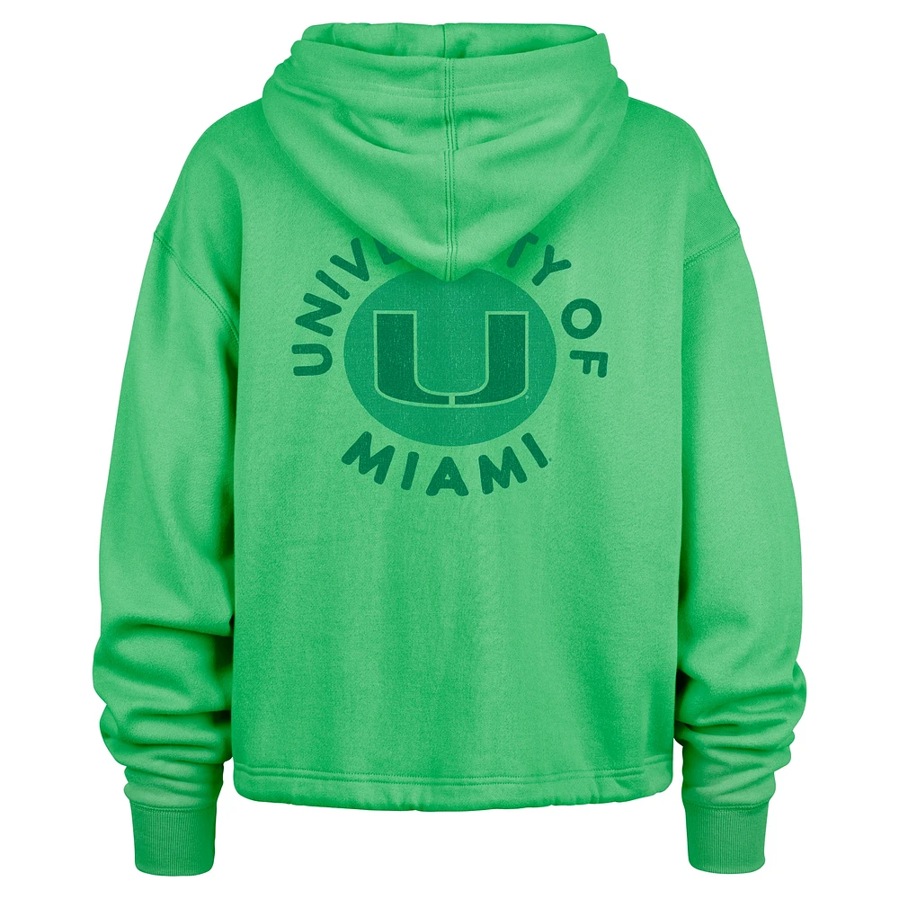 Women's '47  Green Miami Hurricanes Luminance Dot Venice Pullover Hoodie