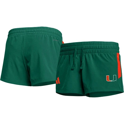 Short de performance adidas Miami Hurricanes 2023 Sideline vert pour femme