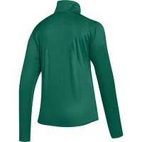 Women's adidas Green Miami Hurricanes 2023 Sideline AEROREADY Raglan Half-Zip Top