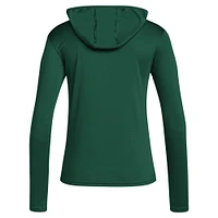 T-shirt à capuche manches longues adidas vert Miami Hurricanes pour femme