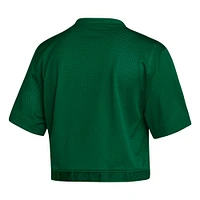 Women's adidas Green Miami Hurricanes Primegreen V-Neck Cropped Jersey