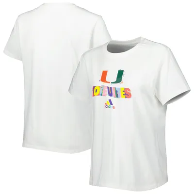 Miami Hurricanes adidas Women's Fresh Pride T-Shirt - White