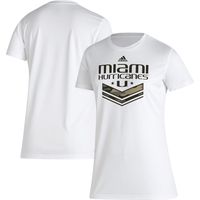 Women's adidas White Miami Hurricanes Military Appreciation AEROREADY T-Shirt