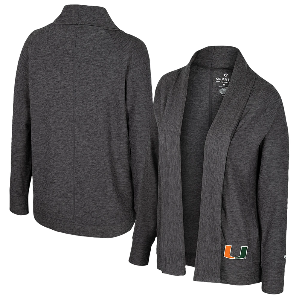 Women's Colosseum  Charcoal Miami Hurricanes Dash Cardigan