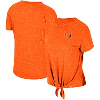 Women's Colosseum Orange Miami Hurricanes Finalists Tie-Front T-Shirt