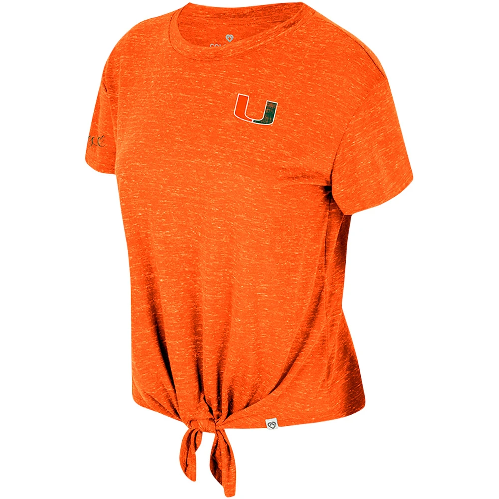 Women's Colosseum Orange Miami Hurricanes Finalists Tie-Front T-Shirt