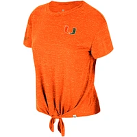 Women's Colosseum Orange Miami Hurricanes Finalists Tie-Front T-Shirt