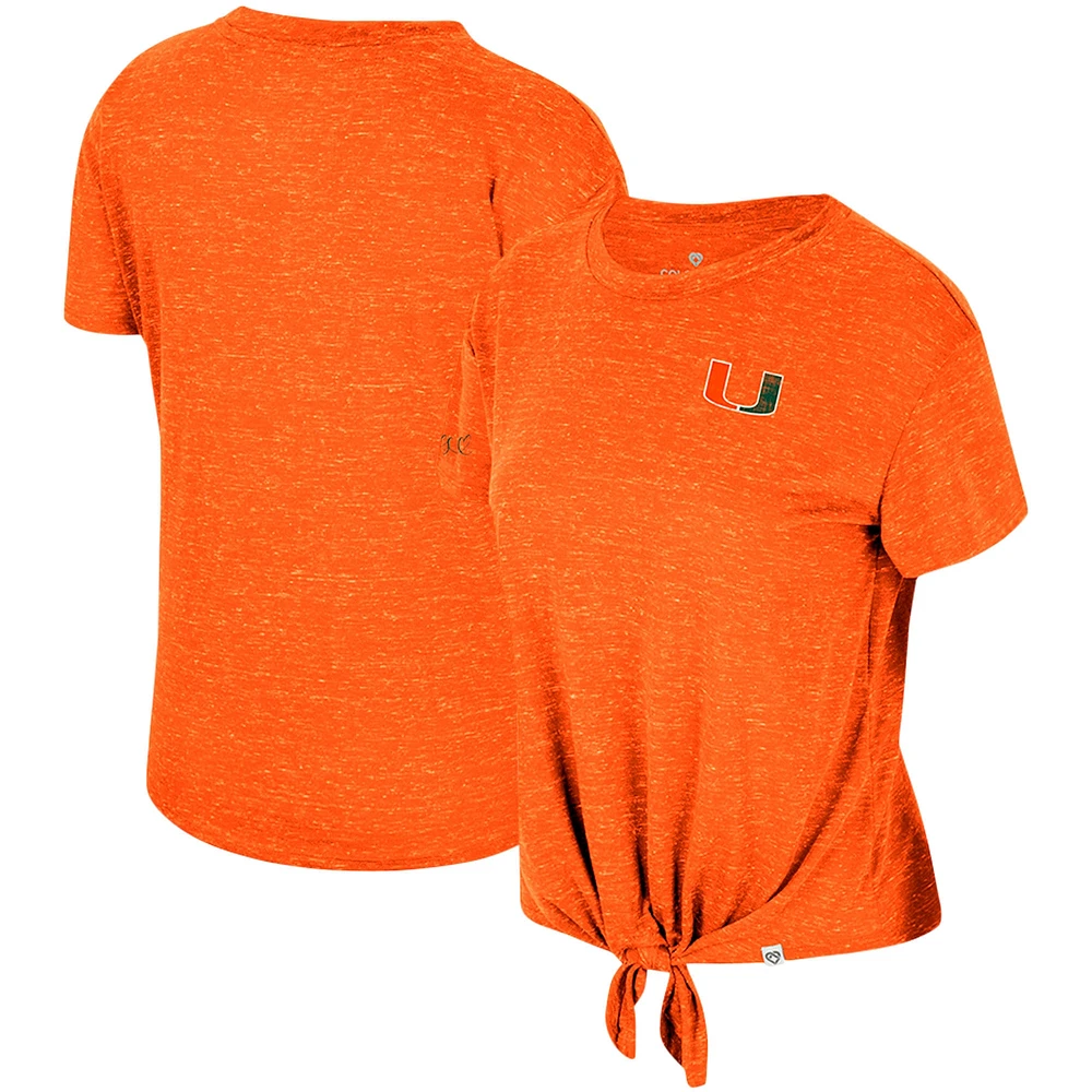 Women's Colosseum Orange Miami Hurricanes Finalists Tie-Front T-Shirt