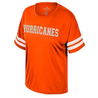 T-shirt oversize à sequins orange Colosseum pour femme Miami Hurricanes Treasure