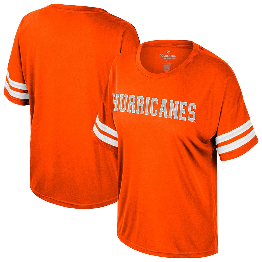 T-shirt oversize à sequins orange Colosseum pour femme Miami Hurricanes Treasure