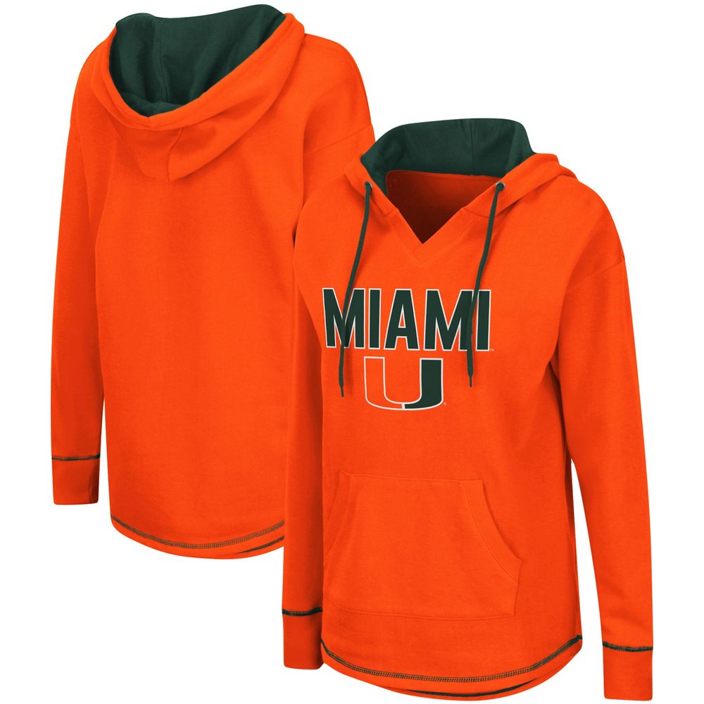 Women's Colosseum Orange Miami Hurricanes Tunic Pullover Hoodie