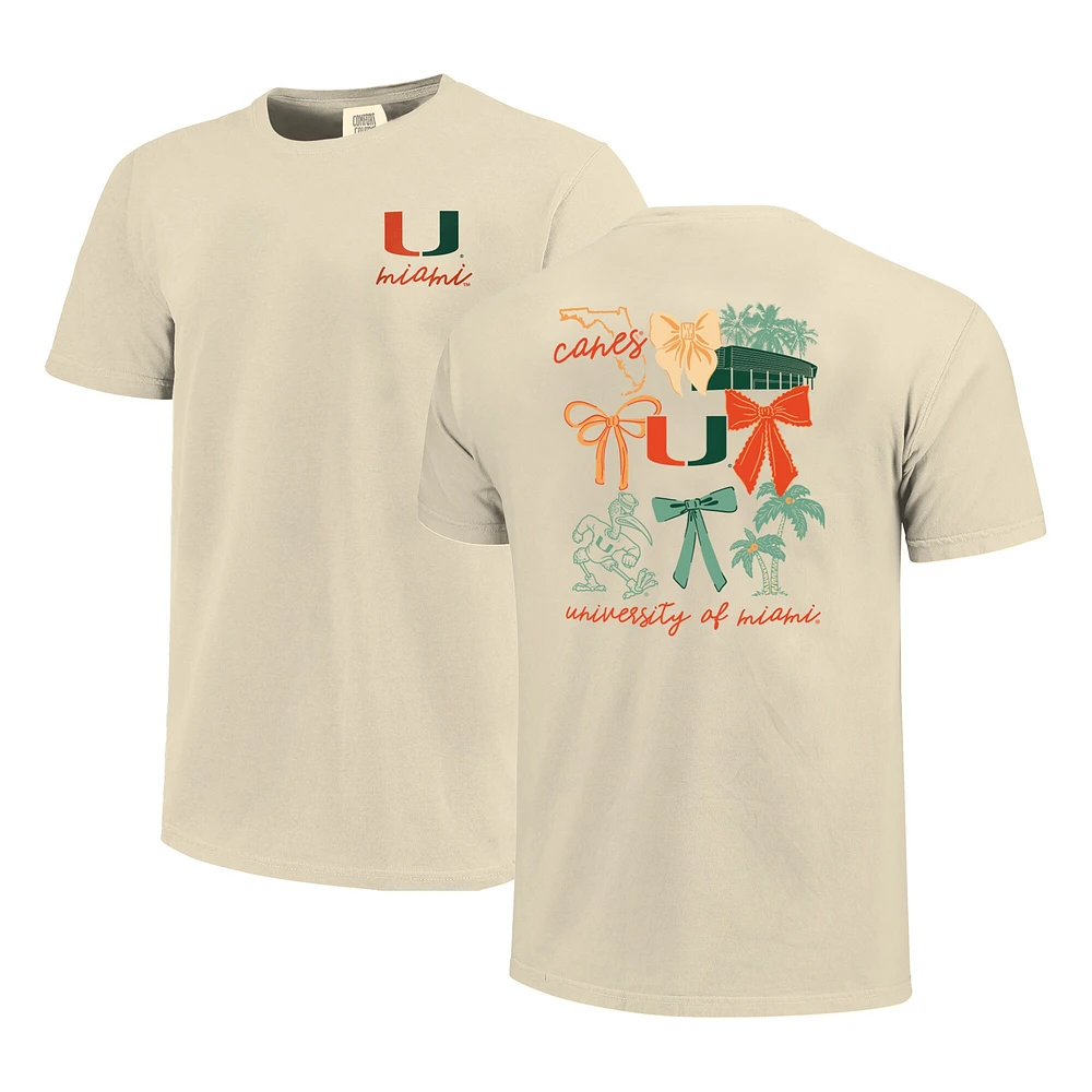 T-shirt Coquette crème pour femme, couleurs confortables, Miami Hurricanes