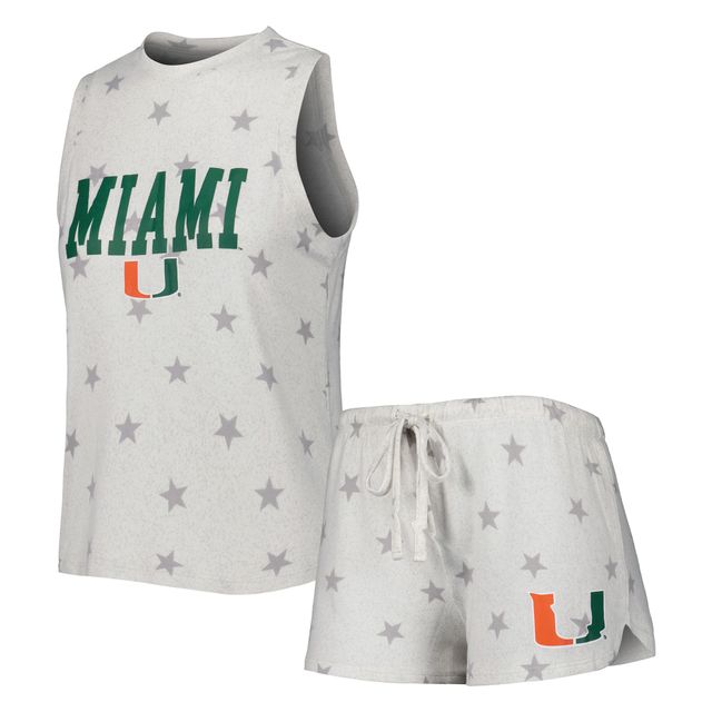 Women's Concepts Sport Cream Miami Hurricanes Agenda Stars Ensemble de nuit avec débardeur et short