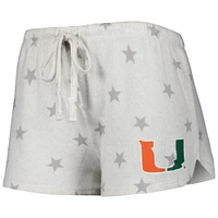 Women's Concepts Sport Cream Miami Hurricanes Agenda Stars Tank Top and Shorts Sleep Set