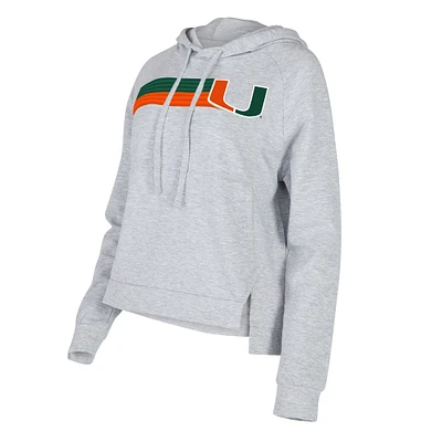 Chandail à capuchon raglan trois mélanges de cèdre Miami Hurricanes Concepts Sport pour femmes