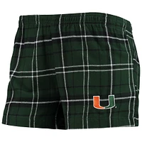 Women's Concepts Sport Green/White Miami Hurricanes Ultimate Flannel Tank Top & Shorts Sleep Set