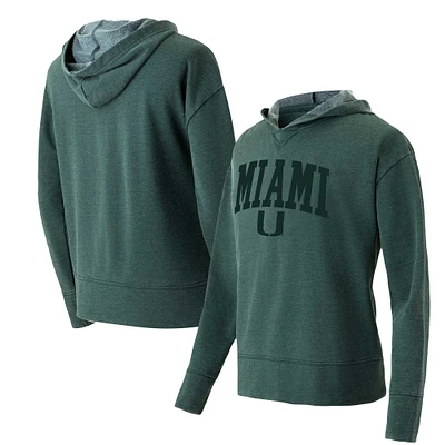 Women's Concepts Sport Green Miami Hurricanes Volley Long Sleeve Hoodie T-Shirt