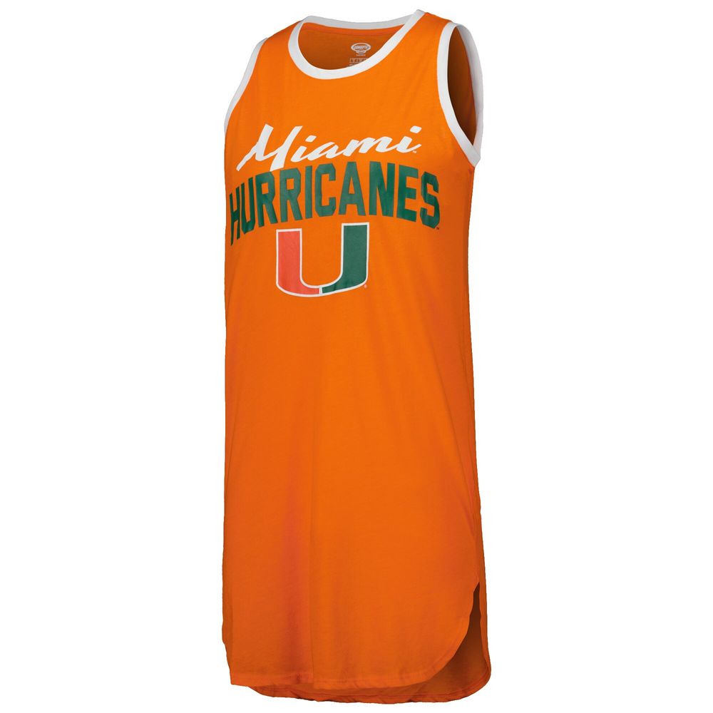 Women's Concepts Sport Orange Miami Hurricanes Tank Nightshirt