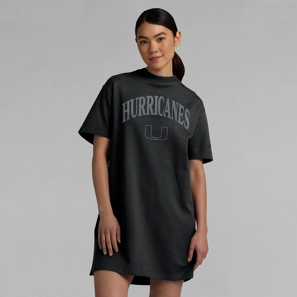 Women's Fanatics  Black Miami Hurricanes Elements Go Tri-Blend T-Shirt Dress