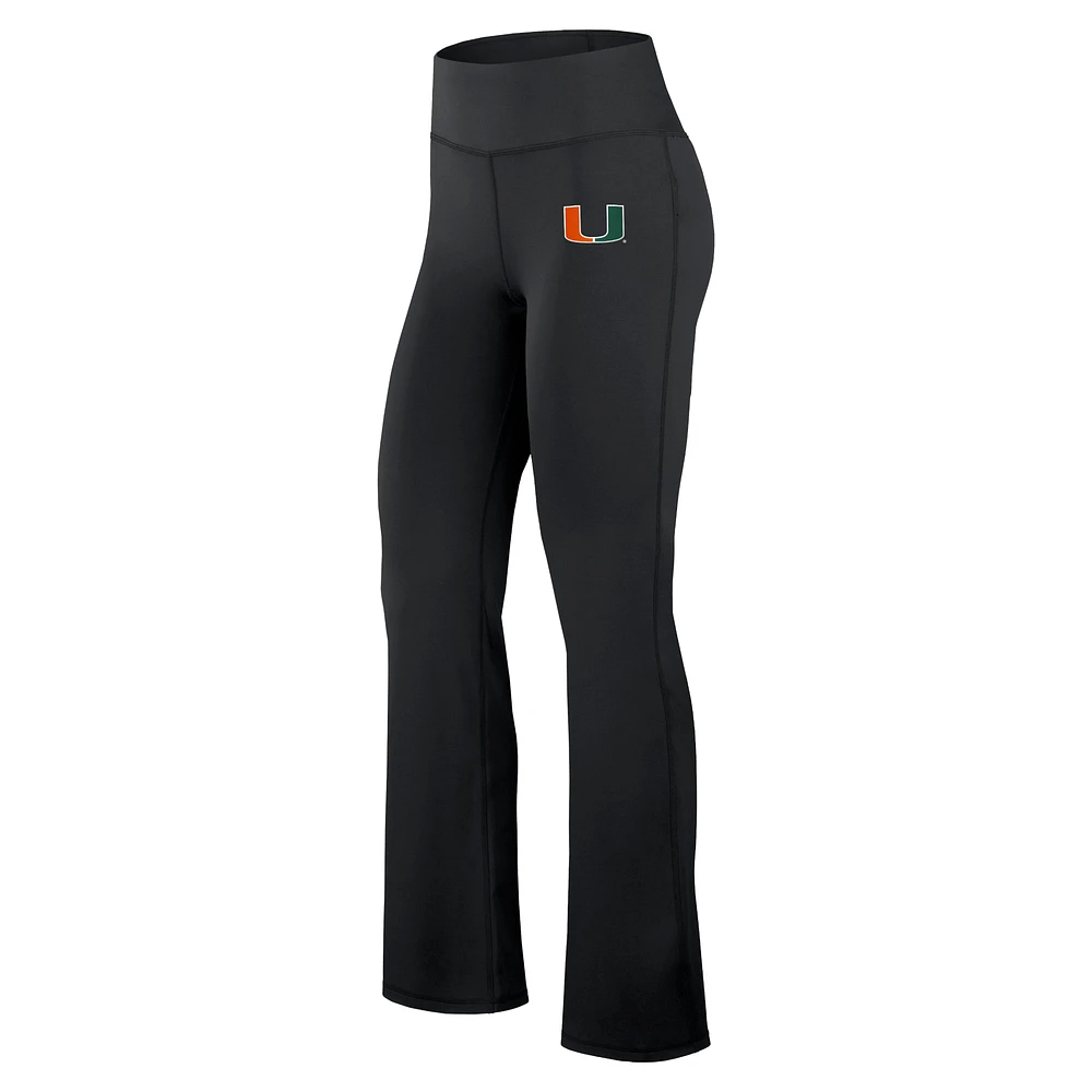 Women's Fanatics Black Miami Hurricanes Training Camp Maxed Out Flare Leggings