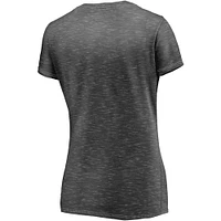 Women's Fanatics Charcoal Miami Hurricanes Primary Logo Space-Dye V-Neck T-Shirt