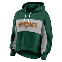 Sweat à capuche en polaire vert/gris pour femme Fanatics Miami Hurricanes