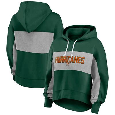 Sweat à capuche en polaire vert/gris pour femme Fanatics Miami Hurricanes
