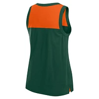 Women's Fanatics Green Miami Hurricanes Crosley Colorblock Tank Top