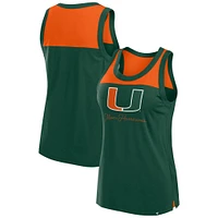 Women's Fanatics Green Miami Hurricanes Crosley Colorblock Tank Top