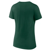 Women's Fanatics Green Miami Hurricanes Primary Logo V-Neck T-Shirt