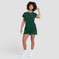 Robe t-shirt drapée froncée verte Fanatics pour femme des Miami Hurricanes