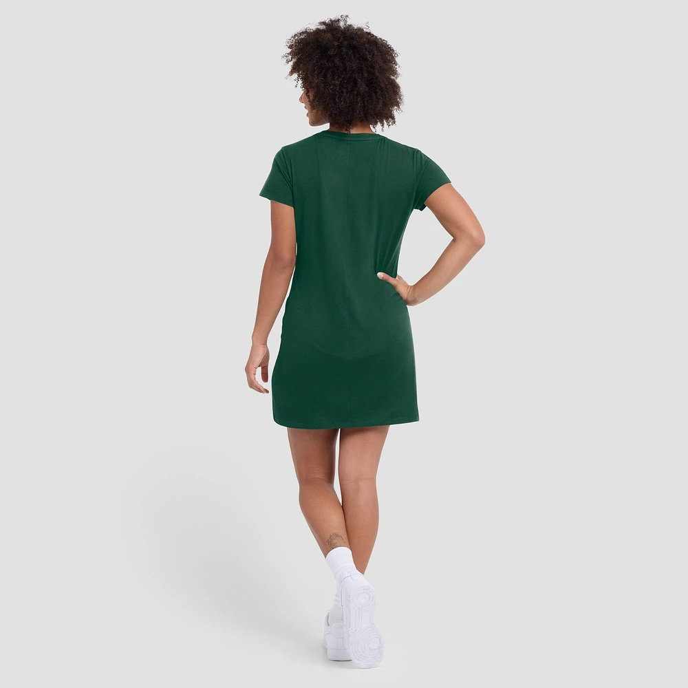 Robe t-shirt drapée froncée verte Fanatics pour femme des Miami Hurricanes