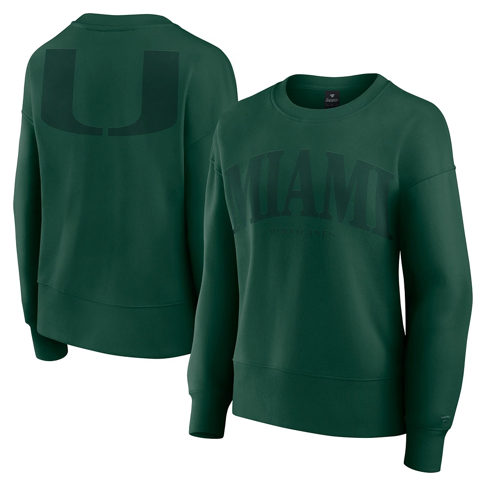 Sweat-shirt en polaire super doux Fanatics Green Miami Hurricanes pour femme