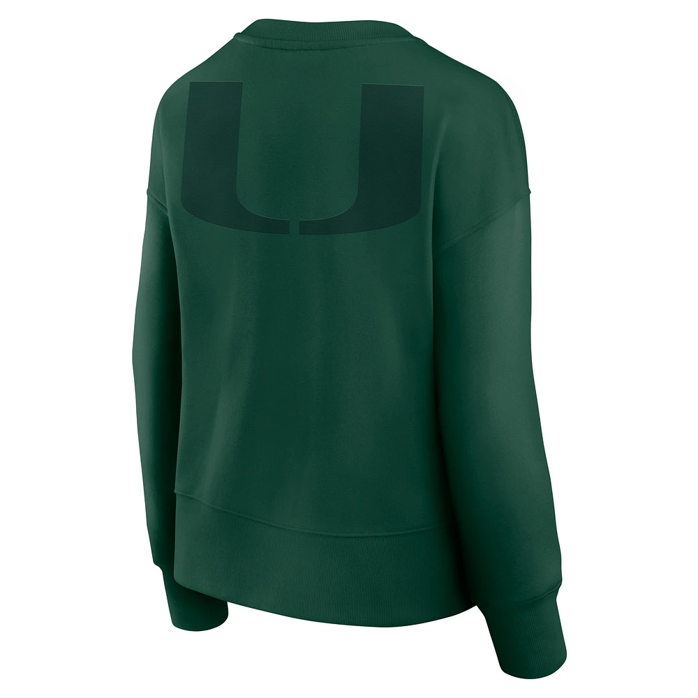 Sweat-shirt en polaire super doux Fanatics Green Miami Hurricanes pour femme