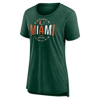 T-shirt tri-blend True Classics Break It Down de Fanatics pour femme, vert, Miami Hurricanes