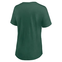 Women's Fanatics Green Miami Hurricanes True Classics Slub Flowy V-Neck T-Shirt