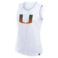 Women's Fanatics White Miami Hurricanes Activate Slub Tank Top