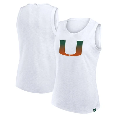 Women's Fanatics White Miami Hurricanes Activate Slub Tank Top